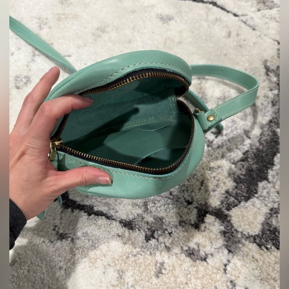 Portland leather goods small circle crossbody in mint - Picture 2 of 4